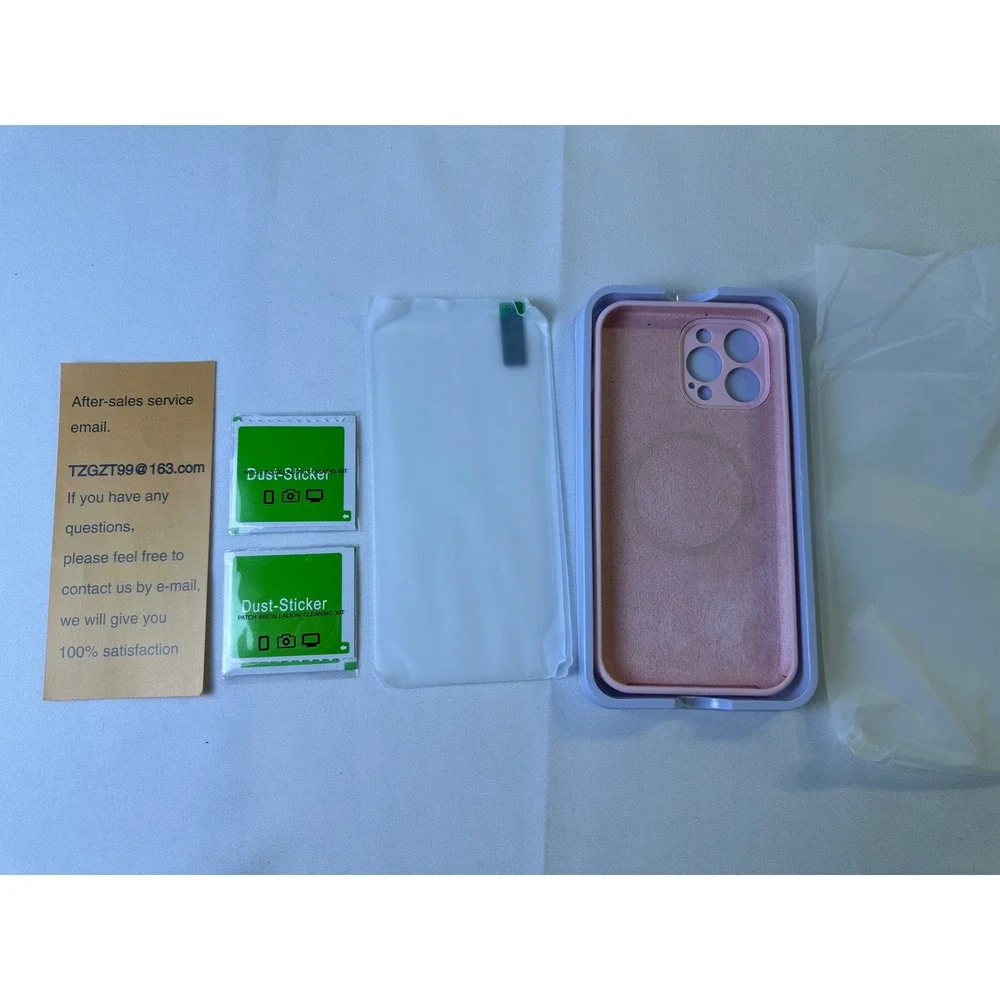 NEW iPhone 13‎ Pro Max Pink Phone Case with 2 Tempered Glass Screen Protectors